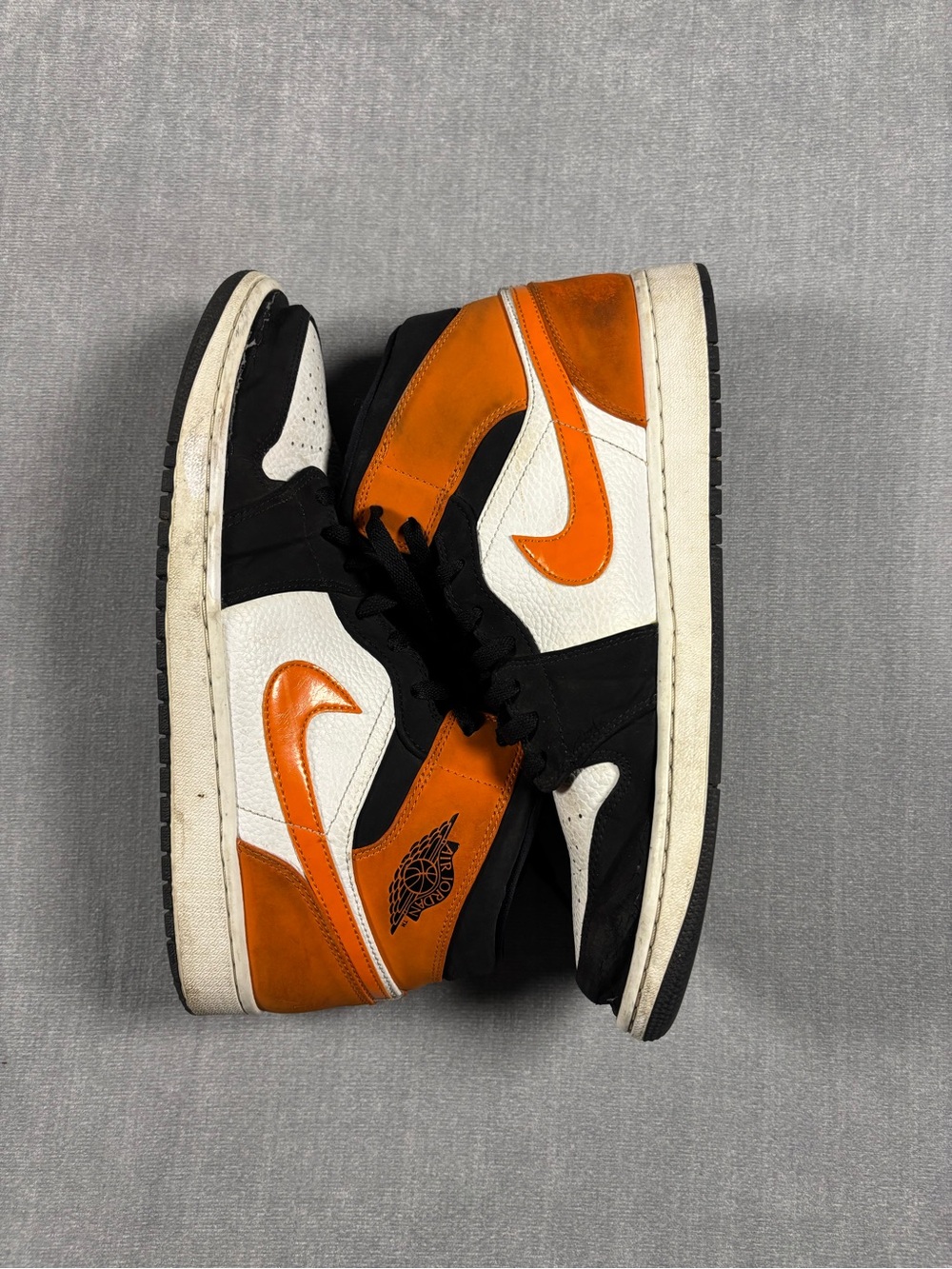 Nike Air Jordan 1 Mid Orange Black White Sneakers